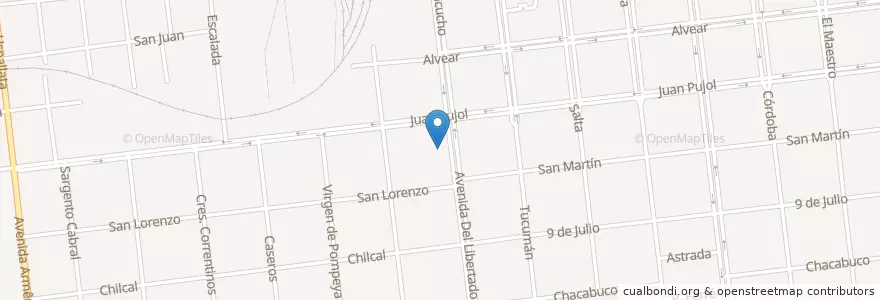 Mapa de ubicacion de Escuela Primaria Nº 646 "Pedro Rómulo Tuoti" en アルゼンチン, コリエンテス州, Departamento Monte Caseros, Municipio De Monte Caseros.