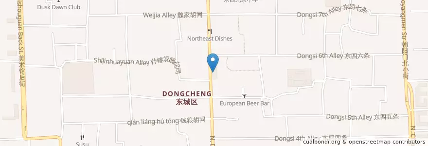 Mapa de ubicacion de 孔乙己（北京老店） en 中国, 北京市, 河北省, 东城区.