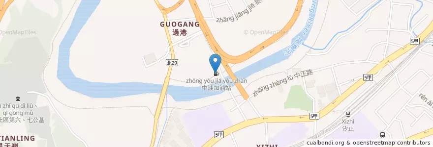 Mapa de ubicacion de 中油加油站 en 台湾, 新北市, 汐止区.