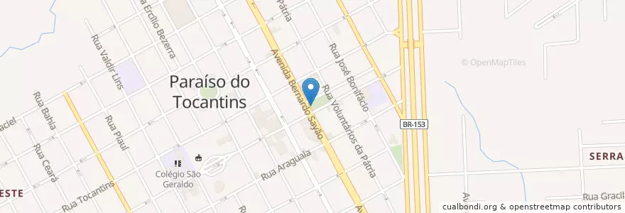 Mapa de ubicacion de Moto Táxi Central en 巴西, 巴西北部, 托坎廷斯, Microrregião De Rio Formoso, Região Geográfica Intermediária De Palmas, Paraíso Do Tocantins.