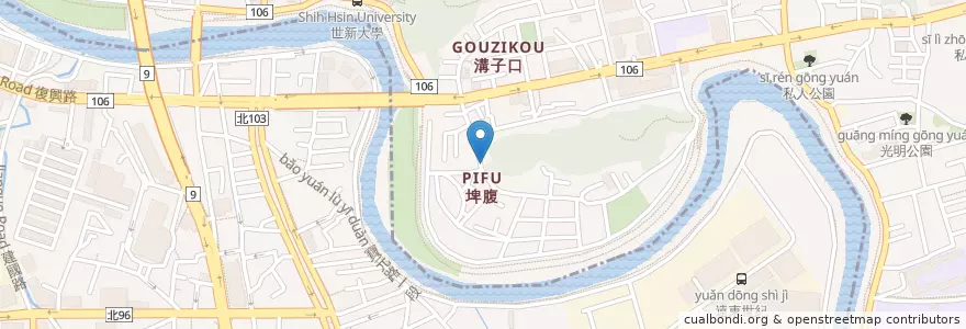 Mapa de ubicacion de 鄉村早餐店 en Taiwan, Neu-Taipeh, Taipeh, Wenshan, Xindian.