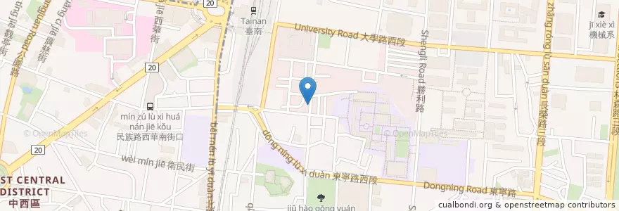 Mapa de ubicacion de 老夫子牛肉麵 en 臺灣, 臺南市, 東區.