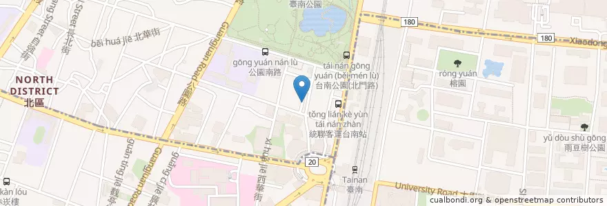 Mapa de ubicacion de 甜在心咖啡 en Tayvan, 臺南市, 北區.