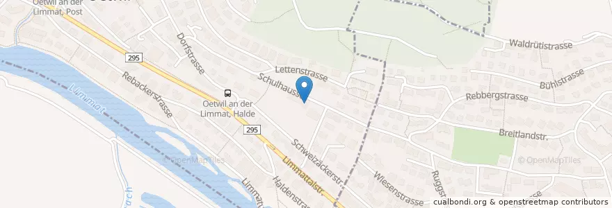 Mapa de ubicacion de Letten en Suisse, Zurich, Bezirk Dietikon, Oetwil An Der Limmat.