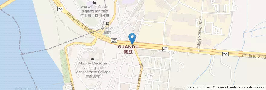 Mapa de ubicacion de 關渡消防分隊 en 타이완, 신베이 시, 타이베이시, 베이터우 구.