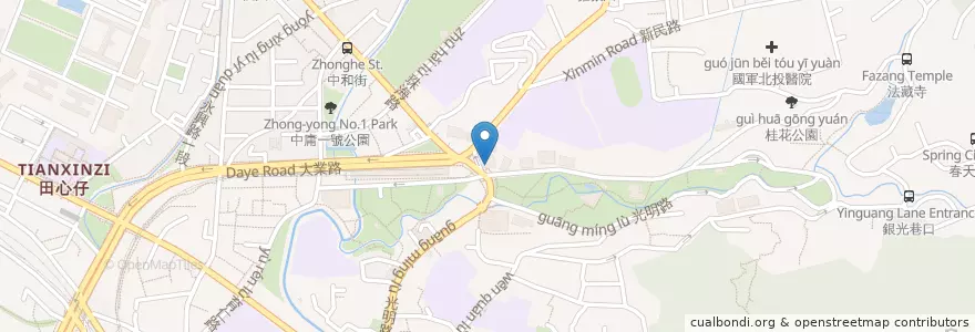 Mapa de ubicacion de 粟家牛肉麵 en 타이완, 신베이 시, 타이베이시, 베이터우 구.