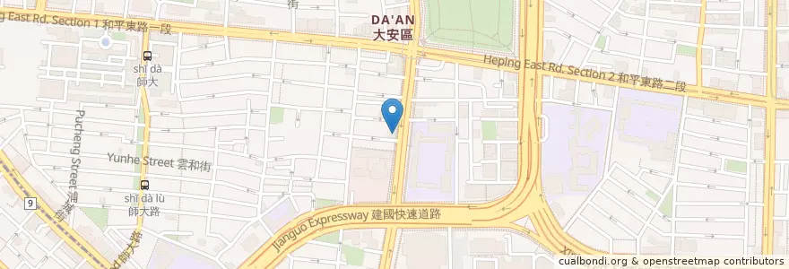 Mapa de ubicacion de 翠園越南餐廳 en Taiwan, Nuova Taipei, Taipei, 大安區.