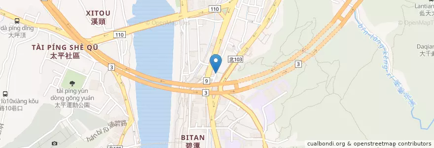 Mapa de ubicacion de 食都臭臭鍋 en تايوان, تايبيه الجديدة, 新店區.