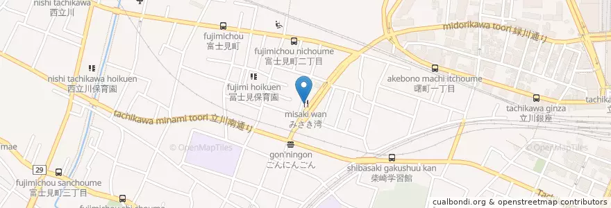 Mapa de ubicacion de みさき湾 en اليابان, 東京都, 立川市.
