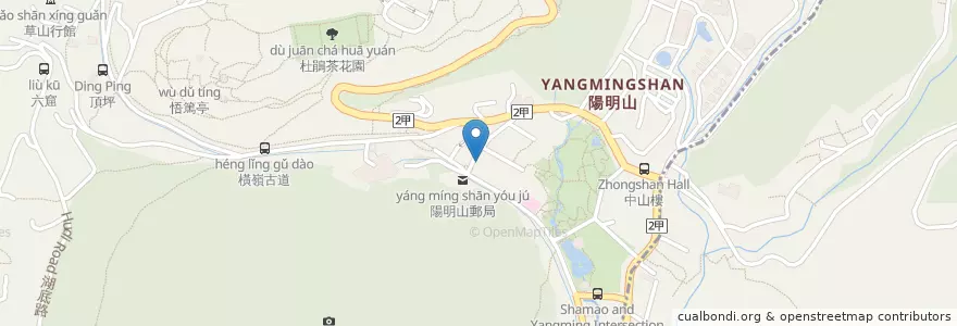 Mapa de ubicacion de 陽明山分隊 en 타이완, 신베이 시, 타이베이시, 베이터우 구.