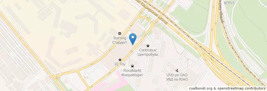 Mapa de ubicacion de Dunkin' Donuts en Rússia, Distrito Federal Central, Москва, Южный Административный Округ, Район Нагатино-Садовники.