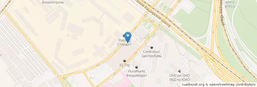 Mapa de ubicacion de Теремок en Russie, District Fédéral Central, Moscou, Южный Административный Округ, Район Нагатино-Садовники.