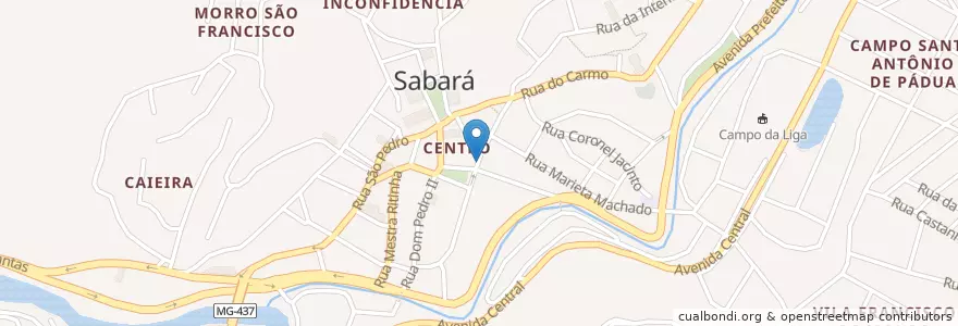 Mapa de ubicacion de Sorveteria do Bolão en ブラジル, 南東部地域, ミナス ジェライス, Região Geográfica Intermediária De Belo Horizonte, Região Metropolitana De Belo Horizonte, Microrregião Belo Horizonte, Sabará.