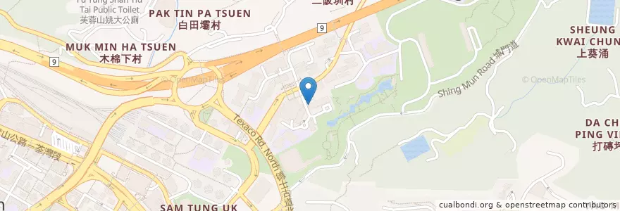 Mapa de ubicacion de 石圍角郵政局 en 中国, 广东省, 香港, 新界, 荃灣區.