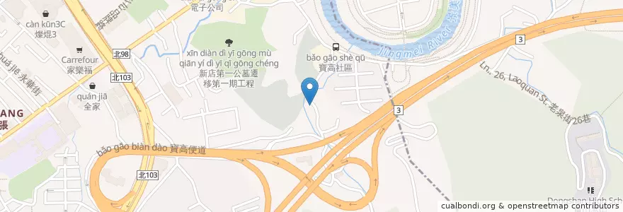 Mapa de ubicacion de 永福宮 en Taiwán, Nuevo Taipéi, 文山區, 新店區.