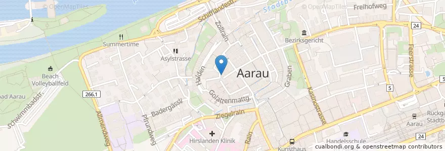 Mapa de ubicacion de Garage en Switzerland, Aargau, Bezirk Aarau, Aarau.