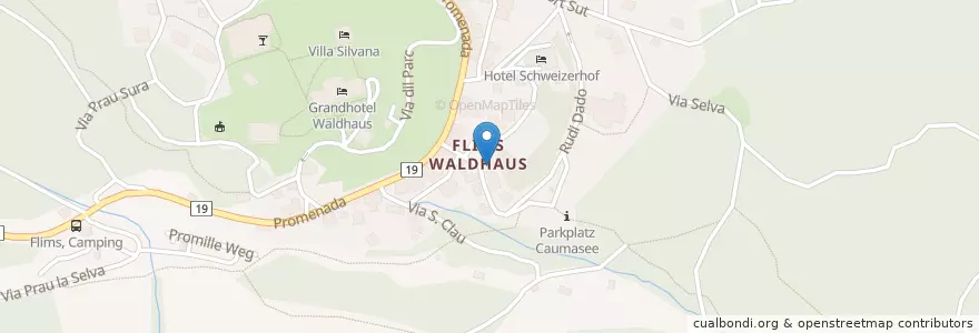 Mapa de ubicacion de DeliCious en Suisse, Grisons, Imboden, Flims.