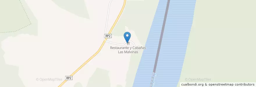 Mapa de ubicacion de Restaurante y Cabañas Las Malvinas en Argentine, Misiones, Departamento Guaraní, Municipio De El Soberbio.