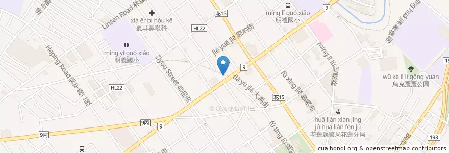 Mapa de ubicacion de 鐵道2F en 타이완, 타이완성, 화롄현, 화롄 시.