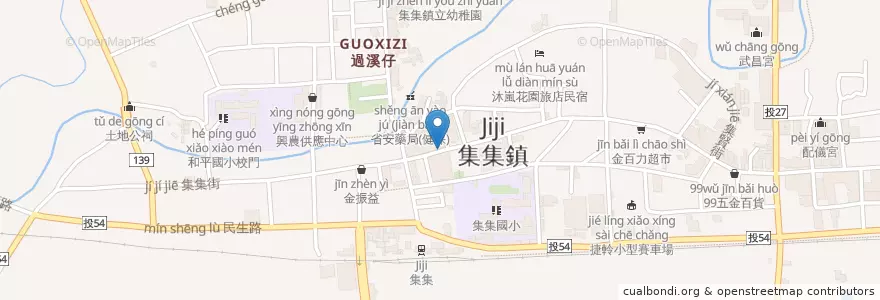 Mapa de ubicacion de 弘爺漢堡 en 臺灣, 臺灣省, 南投縣, 集集鎮.