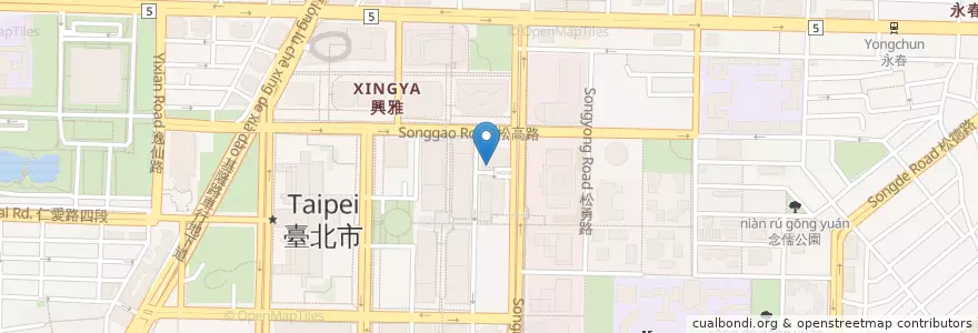 Mapa de ubicacion de cama café現烘咖啡 en 臺灣, 新北市, 臺北市, 信義區.