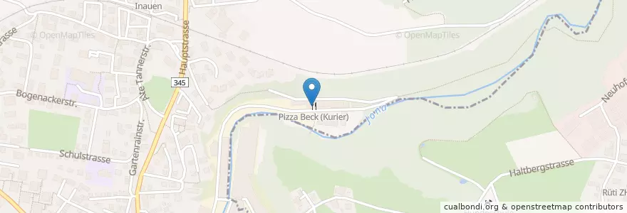 Mapa de ubicacion de Pizza Beck (Kurier) en Svizzera, Zurigo, Bezirk Hinwil.