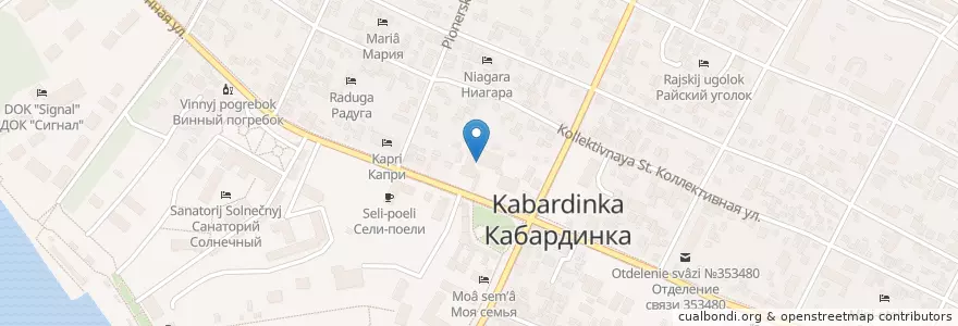 Mapa de ubicacion de Апрель en Rússia, Distrito Federal Do Sul, Krai De Krasnodar, Городской Округ Геленджик.