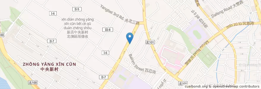 Mapa de ubicacion de 全多麥早餐 en تايوان, تايبيه الجديدة, 新店區.