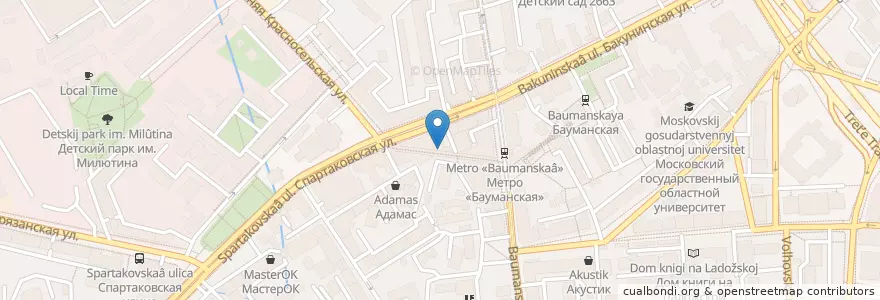 Mapa de ubicacion de Pizza Hut en Russie, District Fédéral Central, Moscou, Центральный Административный Округ, Басманный Район.
