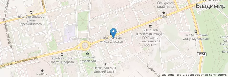 Mapa de ubicacion de Ром Рум бар en Russia, Distretto Federale Centrale, Владимирская Область, Городской Округ Владимир.