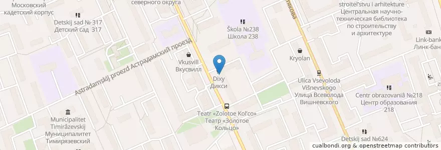 Mapa de ubicacion de Brussels en Russia, Distretto Federale Centrale, Москва, Северный Административный Округ, Тимирязевский Район.