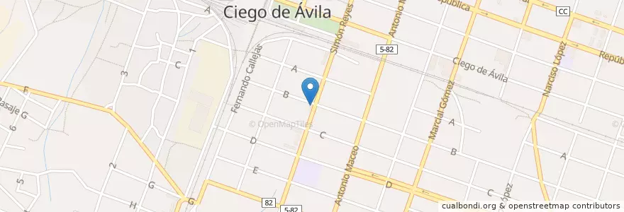 Mapa de ubicacion de Farmacia S. Reyes y calle B en Куба, Сьего-Де-Авила, Ciego De Ávila, Ciudad De Ciego De Ávila, Ciudad De Ciego De Ávila.