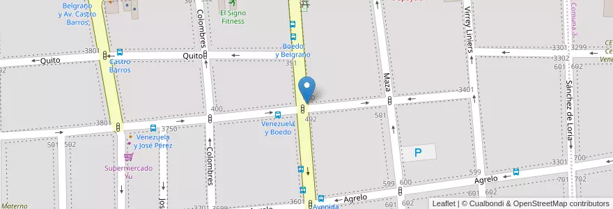Mapa de ubicacion de 383 - Boedo y Venezuela en Arjantin, Ciudad Autónoma De Buenos Aires, Comuna 5, Buenos Aires.