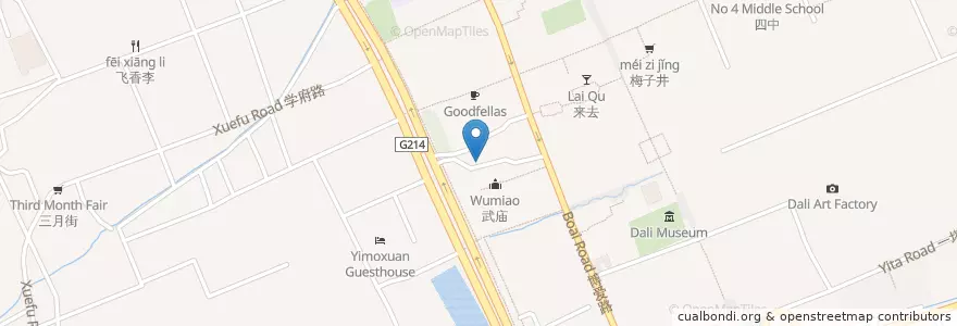 Mapa de ubicacion de 一然堂 en الصين, يونان, 大理白族自治州, 大理市.