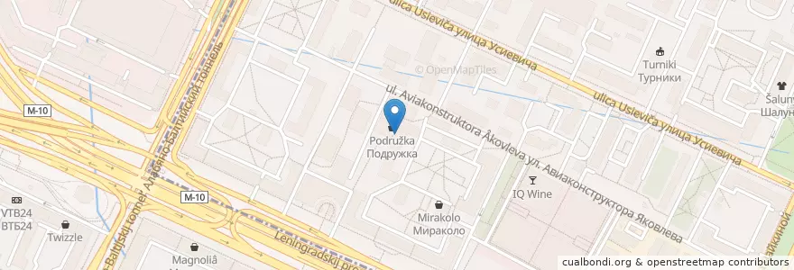 Mapa de ubicacion de Subway en 러시아, Центральный Федеральный Округ, Москва, Северный Административный Округ, Район Сокол, Район Аэропорт.