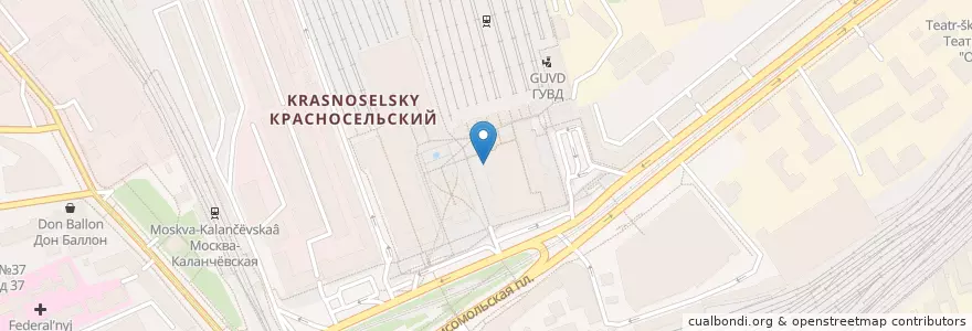 Mapa de ubicacion de KFC en Rusia, Distrito Federal Central, Москва, Distrito Administrativo Central, Красносельский Район.