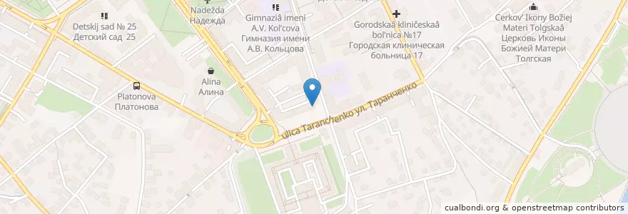 Mapa de ubicacion de GOSTI: Lounge & Tea Bar en ロシア, 中央連邦管区, Воронежская Область, Городской Округ Воронеж.