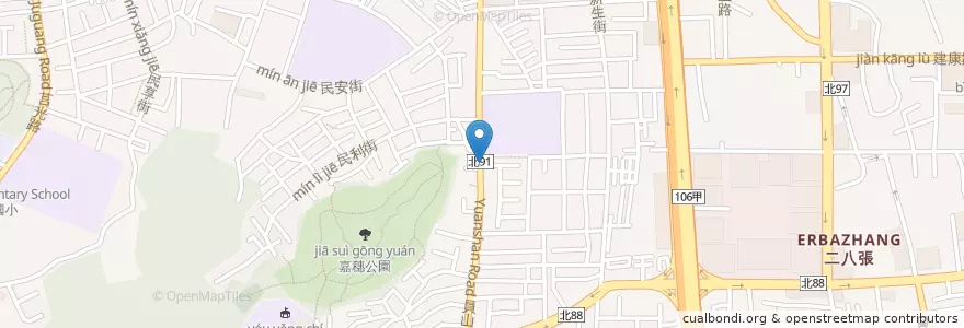 Mapa de ubicacion de 員山豆花 en 臺灣, 新北市, 中和區.
