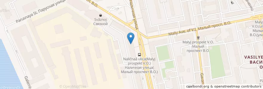 Mapa de ubicacion de Синица en Rusland, Северо-Западный Федеральный Округ, Oblast Leningrad, Sint-Petersburg, Василеостровский Район, Округ Гавань.