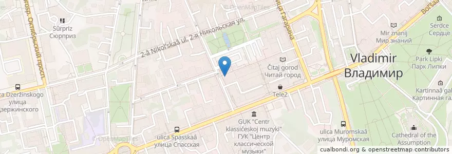 Mapa de ubicacion de Блинная en ロシア, 中央連邦管区, Владимирская Область, Городской Округ Владимир.