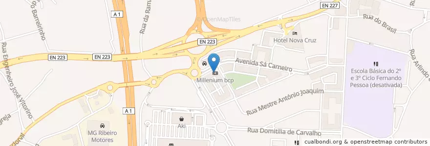 Mapa de ubicacion de Millennium bcp en 포르투갈, Aveiro, 노르트 지방, Área Metropolitana Do Porto, Santa Maria Da Feira, Santa Maria Da Feira, Travanca, Sanfins E Espargo.
