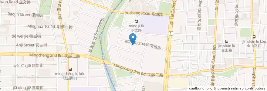 Mapa de ubicacion de Grace Cafe en Taiwan, Kaohsiung, Sanmin, Zuoying.
