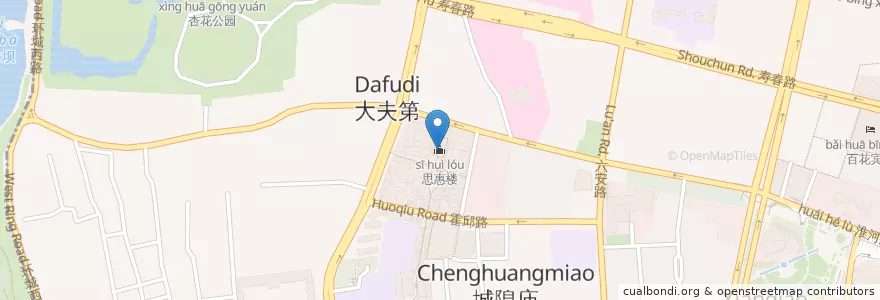 Mapa de ubicacion de 思惠楼 en China, Anhui, Hefei, 庐阳区 (Luyang), 合肥市区, 三孝口街道.