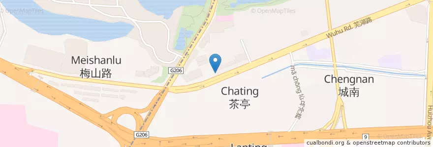 Mapa de ubicacion de 碧特博格风情餐吧 en Çin, Anhui, Hefei, 包河区 (Baohe), 合肥市区, 芜湖路街道.