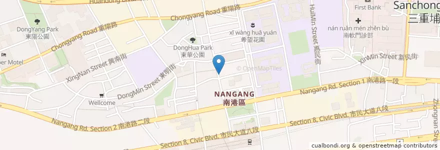 Mapa de ubicacion de 後壁牛牛肉麵館 en Taiwan, Neu-Taipeh, Taipeh, Nangang.