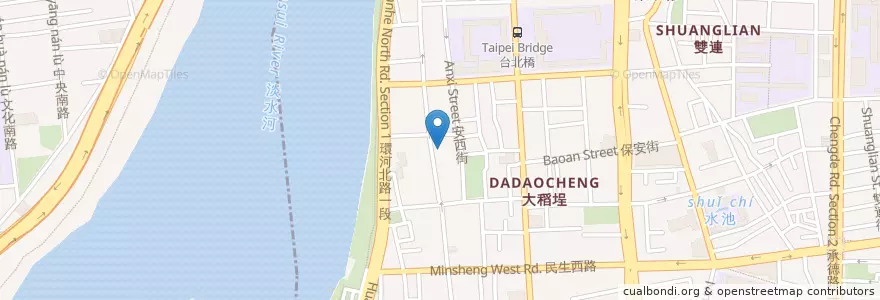 Mapa de ubicacion de 孔雀歐亞料理餐酒館 en Taiwan, Neu-Taipeh, Taipeh.