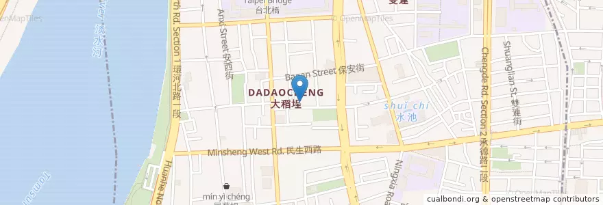 Mapa de ubicacion de 開心茶舖 en 타이완, 신베이 시, 타이베이시, 다퉁 구.