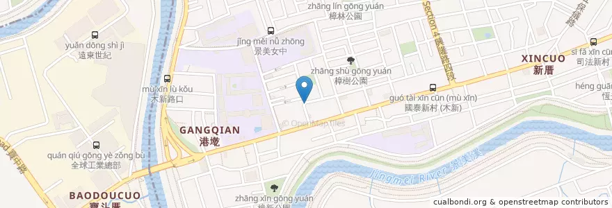 Mapa de ubicacion de 天津蔥抓餅 en تايوان, تايبيه الجديدة, تايبيه, 文山區.