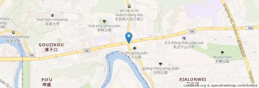 Mapa de ubicacion de 宏福中醫 en 臺灣, 新北市, 臺北市, 文山區.