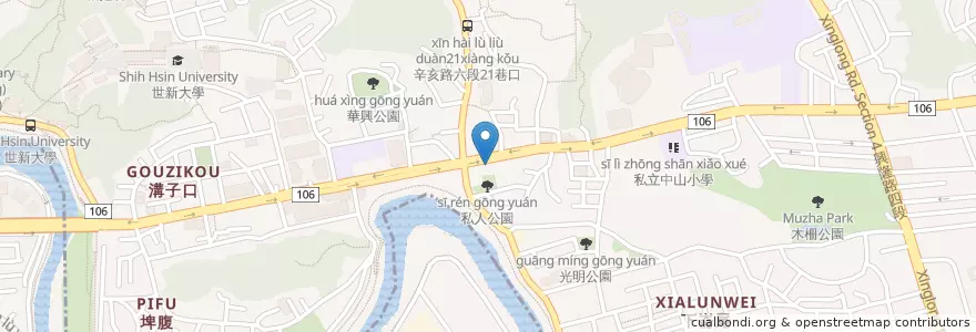 Mapa de ubicacion de 文元蔘藥行 en تايوان, تايبيه الجديدة, تايبيه, 文山區.